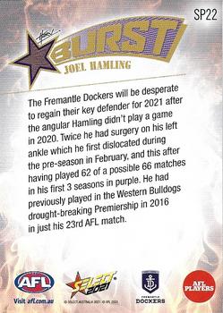 2021 Select AFL Footy Stars - Starburst Caricatures Fire #SP22 Joel Hamling Back